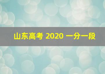 山东高考 2020 一分一段